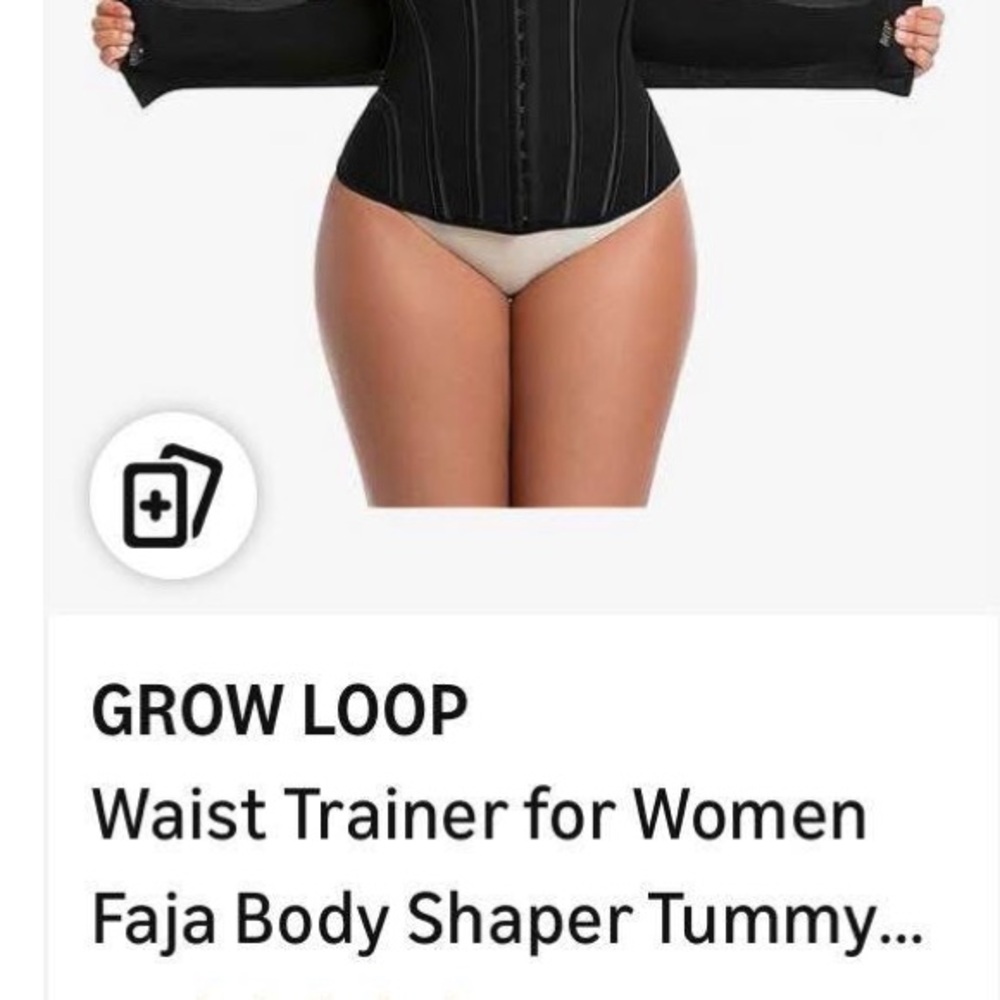 GROW LOOP Black Waist Trainer Body Shaper
